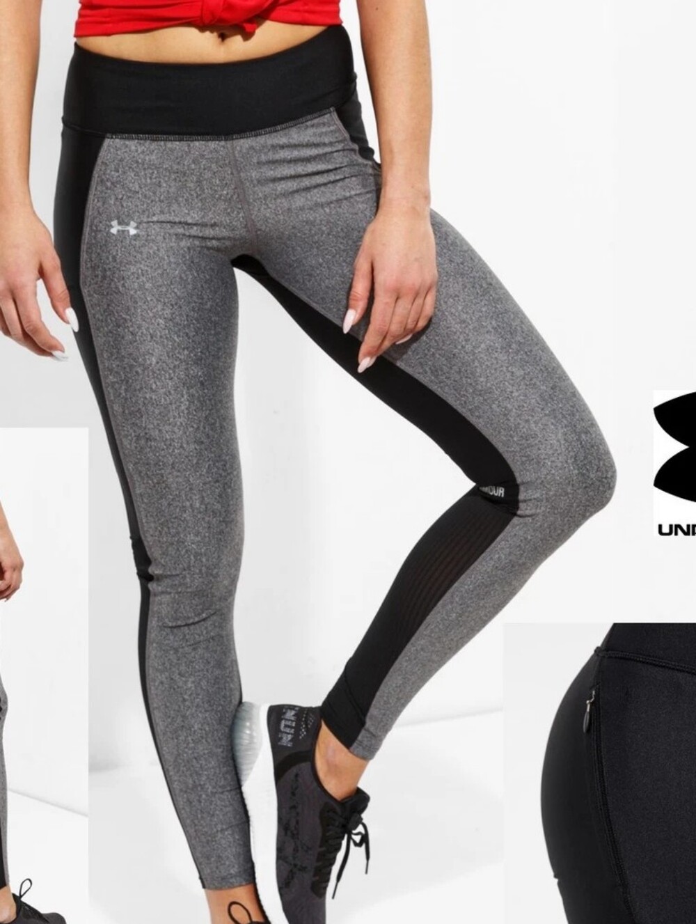 Under Armour Gray & Black Performance Leggings Sz S